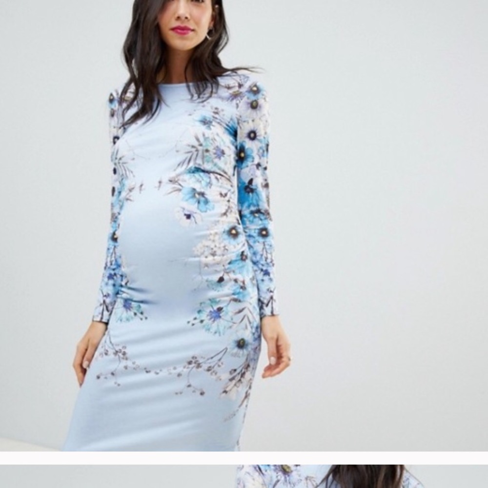Maternity Dress ASOS Bluebelle Long Sleeve bodycon